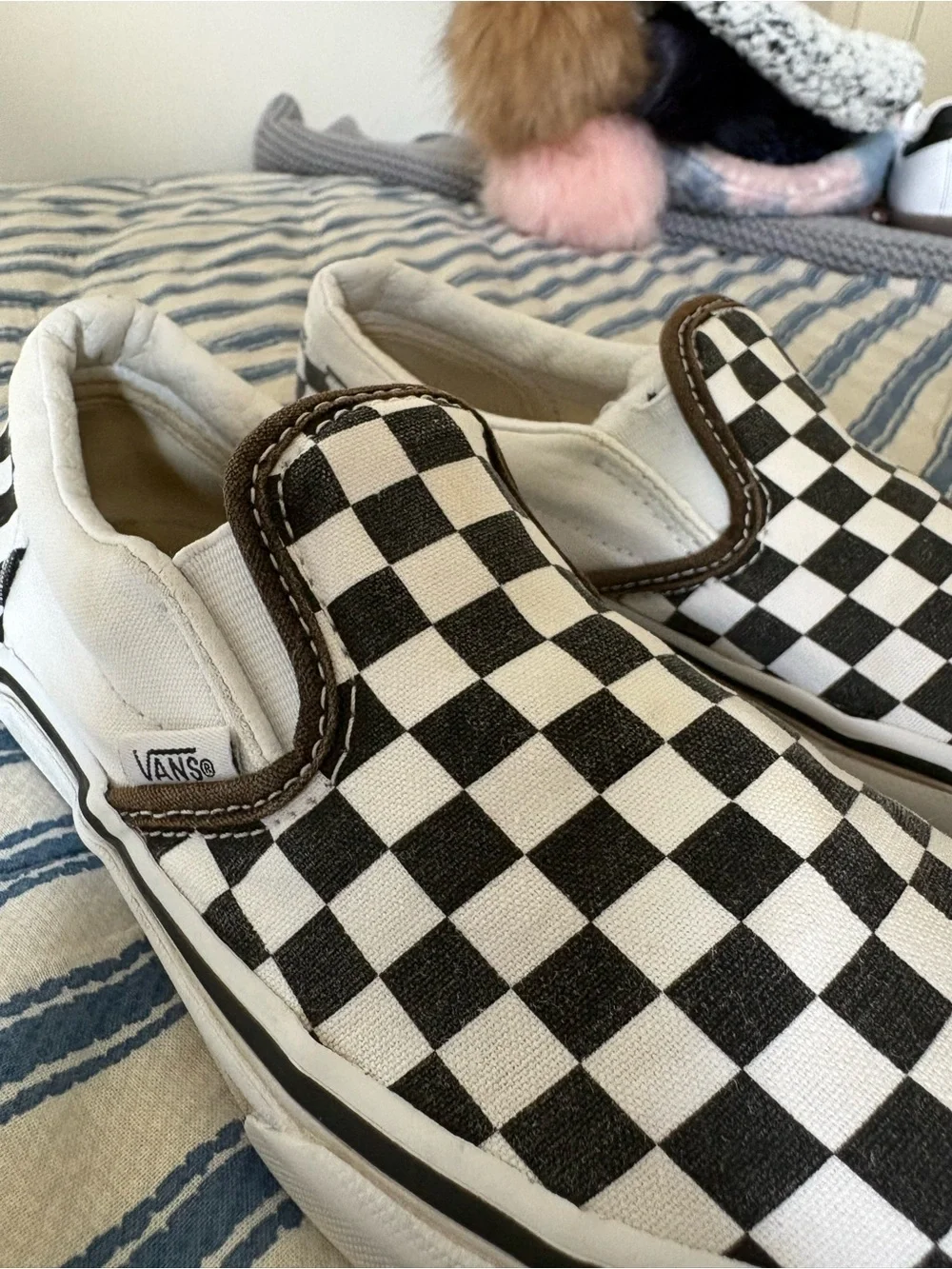 Vans Kids Black and White Checkerboard Slip-On Sneakers
